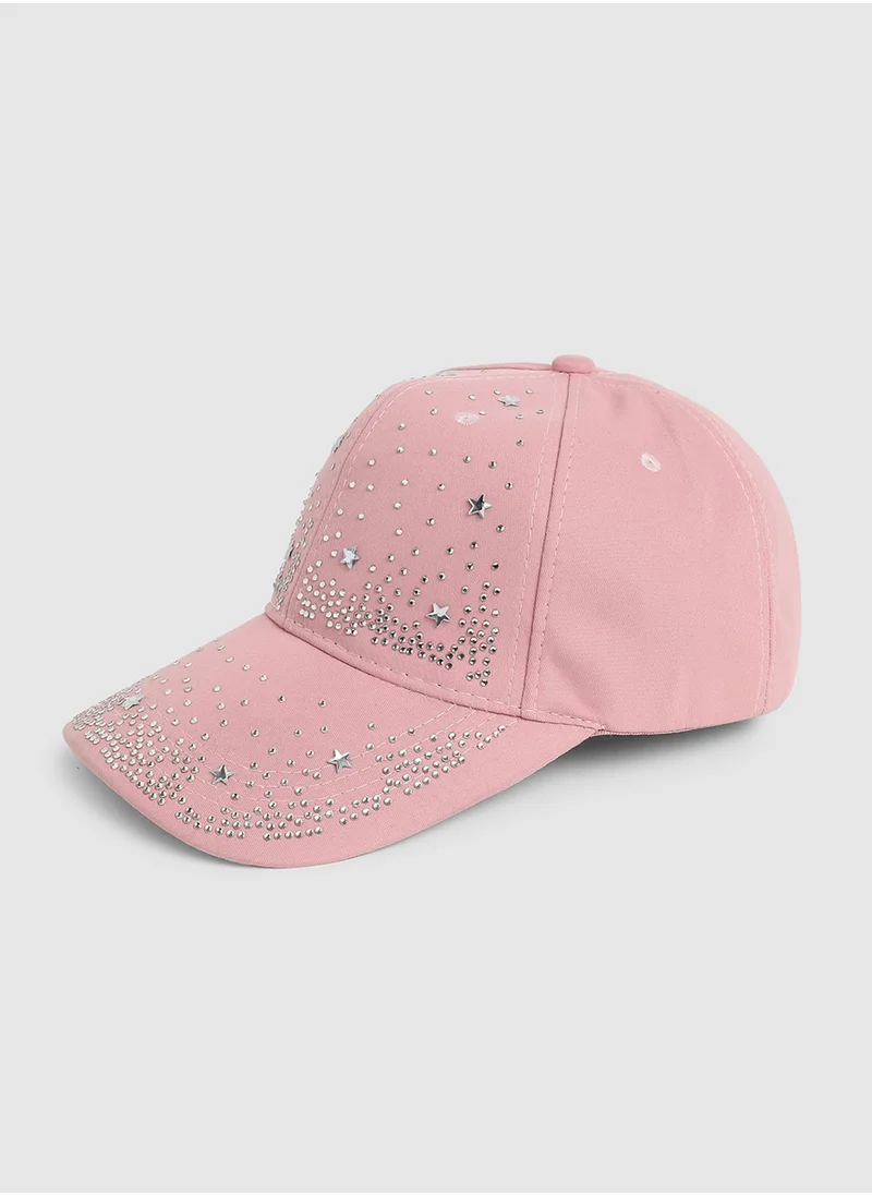 Haute Sauce Rhinestone Galaxy Baseball Cap - Baby Pink