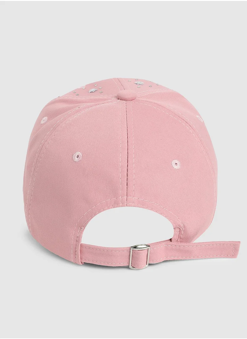Haute Sauce Rhinestone Galaxy Baseball Cap - Baby Pink