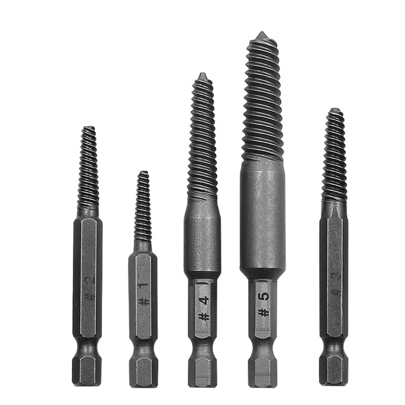 5x Screw Extractor Set Removal Tools Easy Out for Remove Stripped Screws  - Image 2