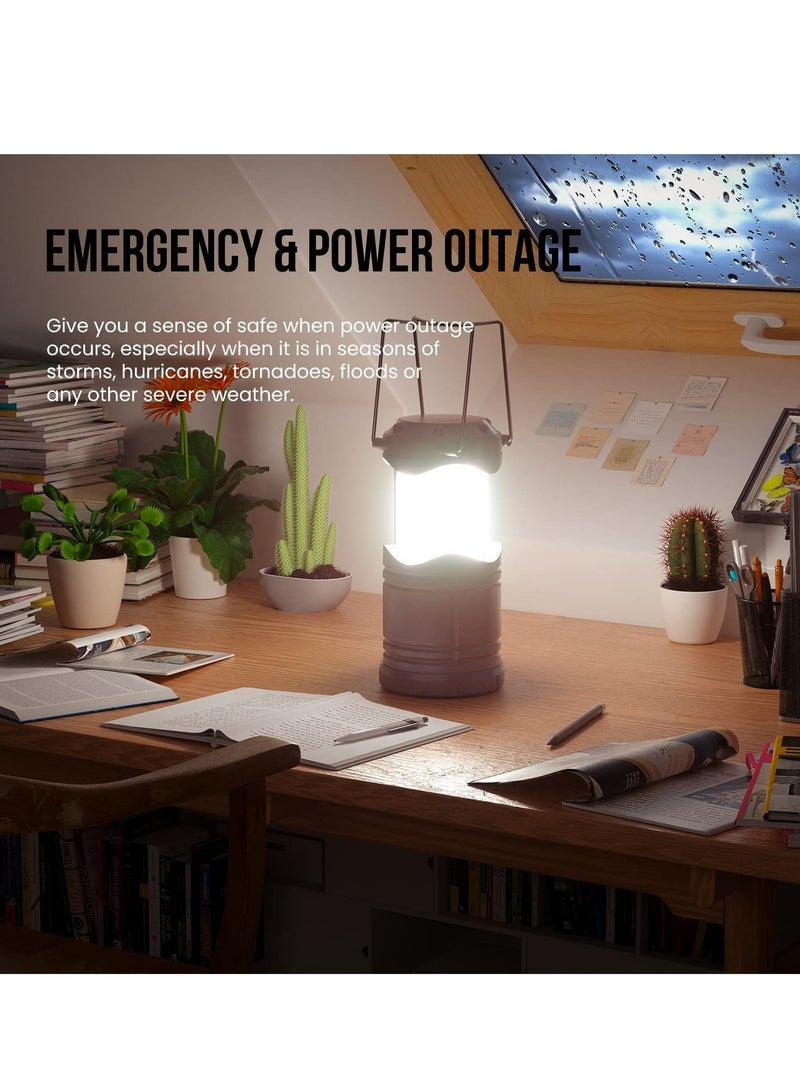 العربية: 4 مصابيح LED فضية للتخييم - إضاءة خارجية قابلة للتعديل مع خطاف | مقاومة للماء، أوضاع إضاءة متعددة - Image 2