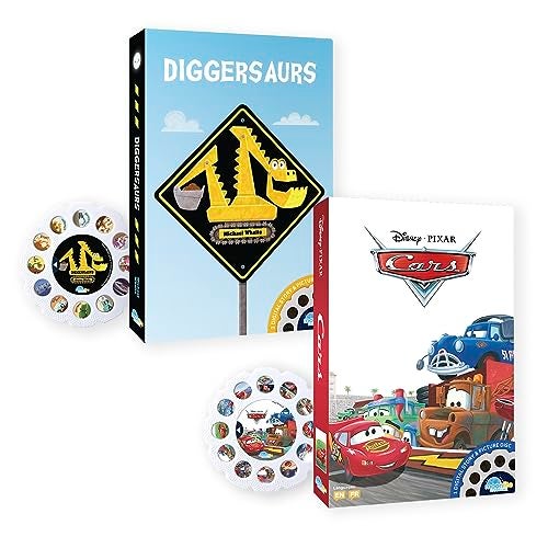 Moonlite Storytime Storybook Reels 2 Story Set Cars and Diggersaurs Digital Stories for Projector Toddler Early Learning Gifts for Kids Ages 1 Year and Up Projector Sold Separately - Image 1