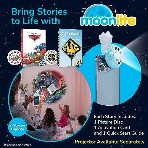 Moonlite Storytime Storybook Reels 2 Story Set Cars and Diggersaurs Digital Stories for Projector Toddler Early Learning Gifts for Kids Ages 1 Year and Up Projector Sold Separately - Image 5