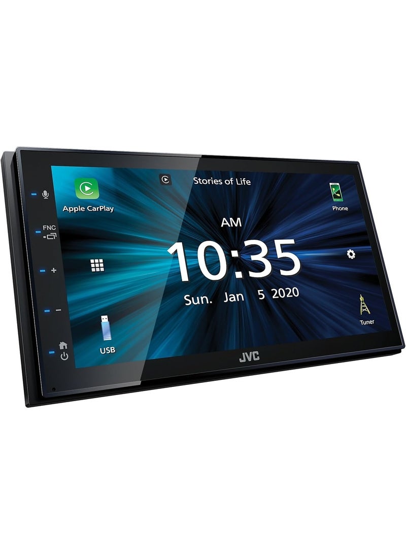 جي في سي ستيريو سيارة JVC KW-M560BT، مقاس 6.8 بوصة، ثنائي الدين، يدعم بلوتوث، يدعم Apple CarPlay وAndroid Auto، مع إمكانية الاتصال بدون استخدام اليدين، وصوت عالي الجودة، وتكامل مع الهواتف الذكية - Image 5