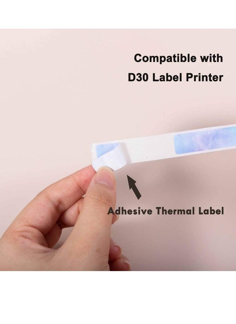 Compatible with Phomemo D30 Adhesive Nebula/Galaxy Series Pattern Paper, 3/8"*1 1/2"(12mm X 40mm), 160 Labels/Roll, For D30 Label Maker Machine, 3 Rolls - Image 2