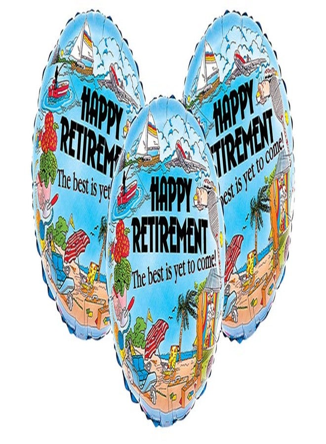Artisan Owl Set of 3 The Best Is Yet To Come! Happy Retirement 17" Foil Balloons - Image 1