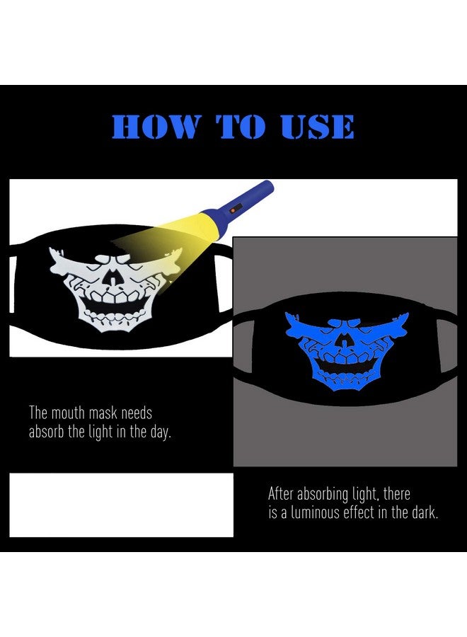 VRITRAZ Glow in the dark luminous Unisex Cotton Blend Anti Dust, Pollution Face Mouth Mask Black for Man Woman Bear - Image 4