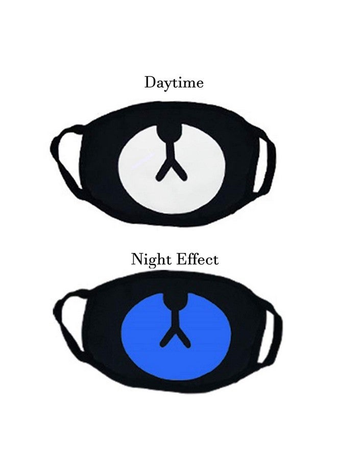 VRITRAZ Glow in the dark luminous Unisex Cotton Blend Anti Dust, Pollution Face Mouth Mask Black for Man Woman Bear - Image 2