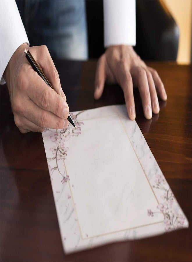 alterEgo (Pack of 15) - A4 Letter Stationery Paper for Writing Poems, Letters and Lyrics (with Complimentary Kraft Envelopes) (Design: Cherry Blossom) - Image 4