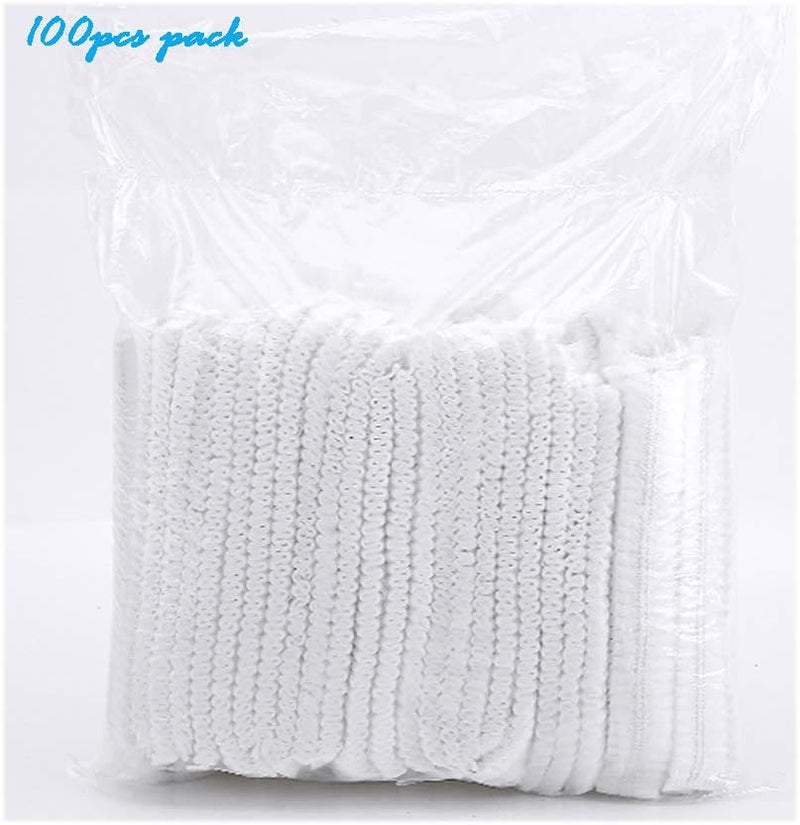 Starly Disposable Hair Net Bouffant Cap Spun-Bonded Polypropylene Non-Woven Head Cover Hat Elastic Latex Free for Pool Skimmer Filter Spray Salon Medical Home Baking Visitors(100Pk) (21", White) Elegant practical multi-option build - Image 2