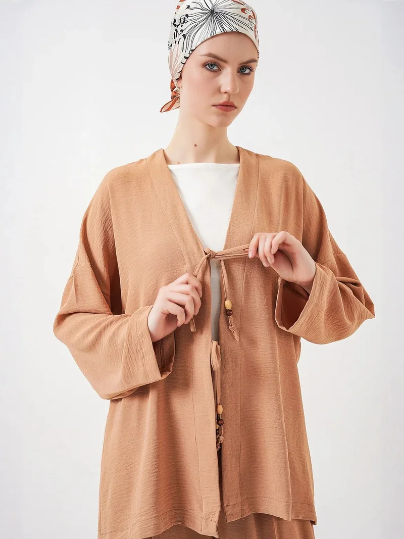 بيغ دارت BDART Textured V-Neck Long Cardigan and Pants Set