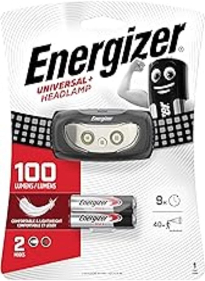 Energizer Energizer Universal Plus LED Head Torch with Red Night Vision Light, For Indoor, Outdoor and Camping, Batteries Included 