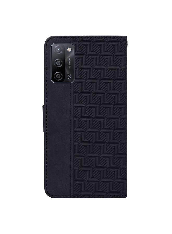 erorex Case For OPPO A55 5G / A53s 5G Geometric Embossed Leather Phone Case - Image 3