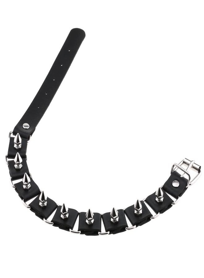 FM FM42 White PU Simulated Leather Rivets Spikes Square Ring Collar Choker Necklace and Bracelet Set - Image 4