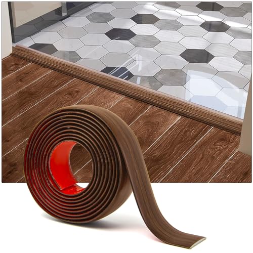 Art3d Self Adhesive Vinyl Floor Transition Strip,Laminate Floor Strip Floor Flat Divider Strip for Joining Floor Gaps, Carpet Threshold Transition, Floor Tiles (4 FT, 1.57in, Cherry) - Image 1