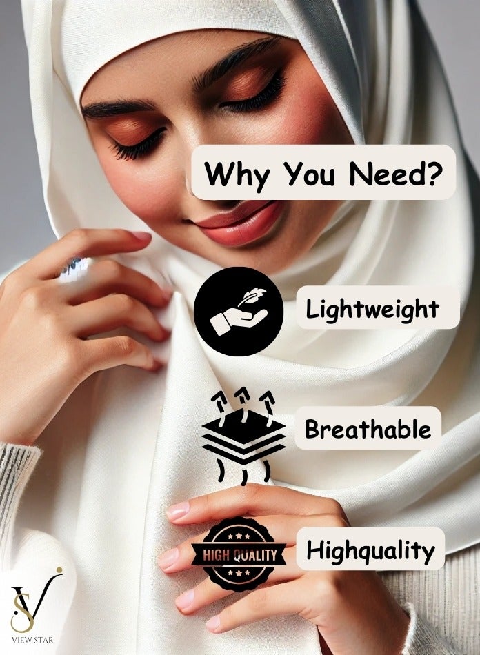 فيوستار وشاح حجاب ناعم ممتاز قابل للتمدد للنساء من Viewstar - وشاح رأس خفيف الوزن ومسامي وأنيق - ملابس عصرية متواضعة للمناسبات اليومية والخاصة - وشاح للعمرة يناسب الجميع - Image 2