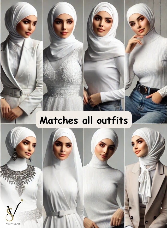 فيوستار وشاح حجاب ناعم ممتاز قابل للتمدد للنساء من Viewstar - وشاح رأس خفيف الوزن ومسامي وأنيق - ملابس عصرية متواضعة للمناسبات اليومية والخاصة - وشاح للعمرة يناسب الجميع - Image 3