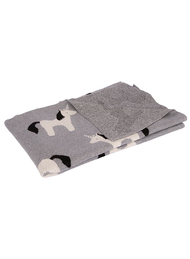 Alina Blanket 100% Cotton Knitted (Unicorn ) - Image 1