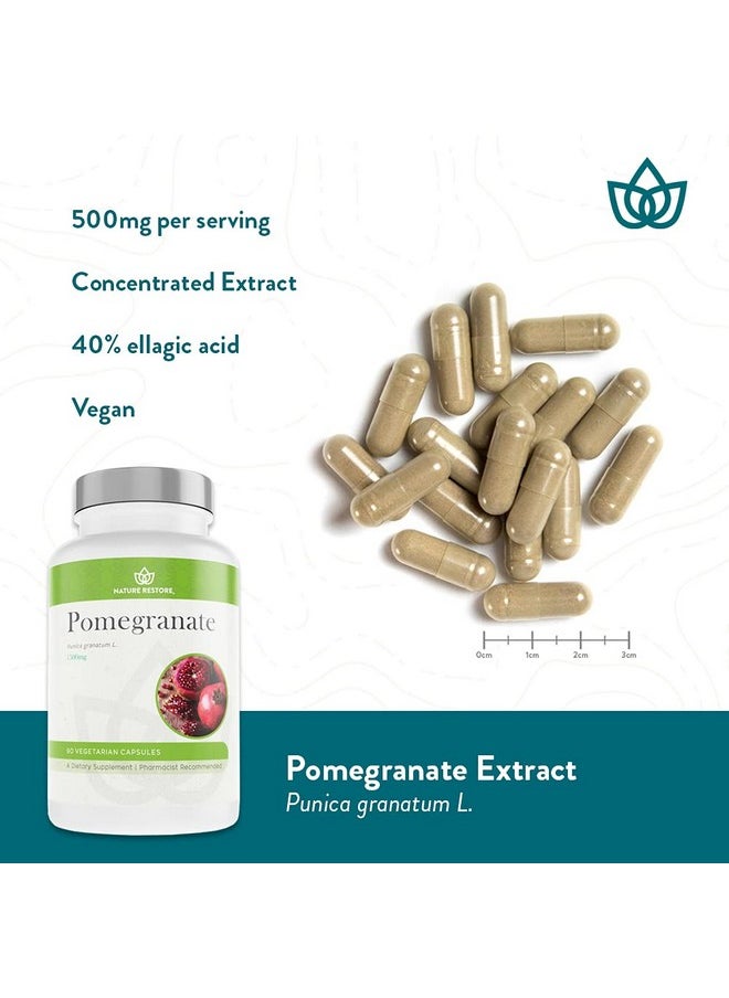 Nature Restore - Pomegranate Seed Extract Supplement Standardized To 40 Percent Ellagic Acid Non Gmo Gluten Free 90 Capsules Manufactured In Usa - Image 1
