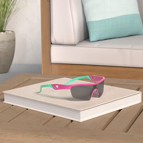 FEISEDY Kids Teens Baseball Polarized Sunglasses Sports TR90 Frame Boys Girls Cycling B2454 Pink/Grey - Image 2