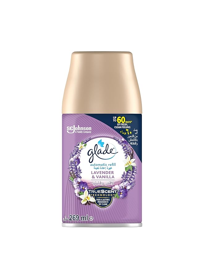 إيروريكس عبوة إعادة تعبئة بخاخ معطر جو أوتوماتيكي برائحة تدوم طويلاً غنية بالزيوت العطرية وانتعاش مستمر للمنزل والمكتب والحمام برائحة اللافندر والفانيليا 269 مل - Image 1