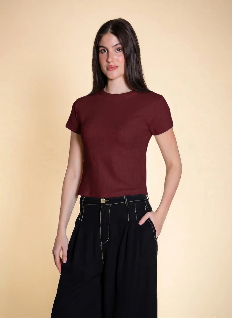 SHAPES RIBBED SHORT SLEEVE T-SHIRT