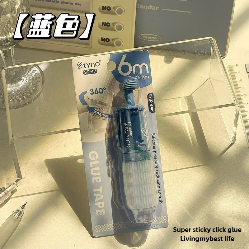 Generic Stylish Pen-Type Dot Adhesive with Refillable Correction Tape Blue