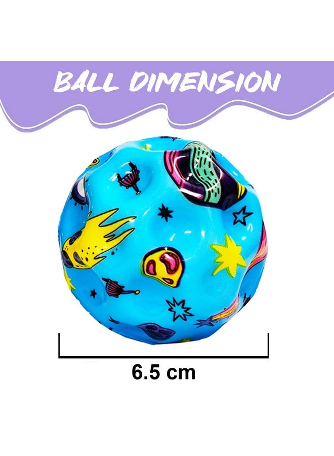 VGRASSP Super Bouncy Rubber Moon Ball Toy for Kids and Adults with Craters - High Bounce, Textured Grip, Perfect for Playtime Fun - Soft Foam Ball (Pack of 12) Multicolor - Image 3