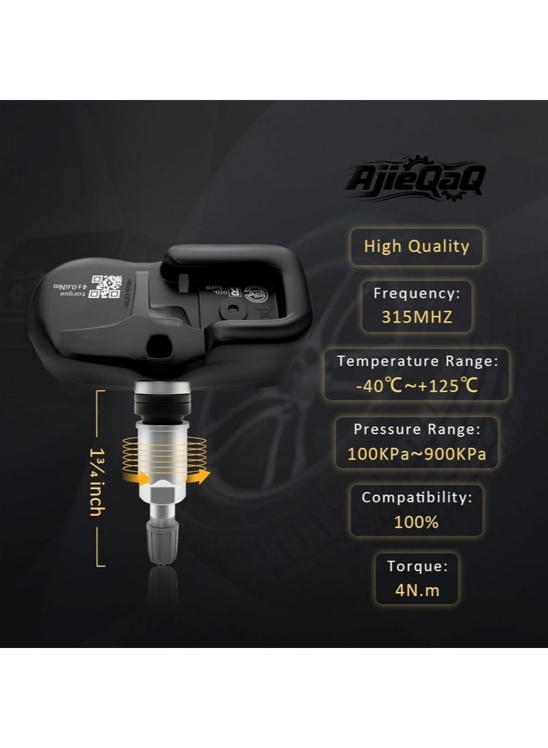 AjieQaQ 4PCS TPMS Sensor Compatible for Toyota Scion Pontiac Lexus, Camry rav4 Scion Yaris Corolla Tire Pressure Monitoring Sensor Replaces# 42607-33011 PMV-107J 42607-33021 42607-06011 315MHz - Image 3