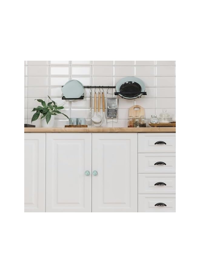 S-TOP 6 Pack,Modern Round Ceramic Cabinet Knobs, Yellow Drawer Pulls with Screws, 3.3cm Ball Shape Dresser Hardware,Kitchen Cupboard Handles - Image 4