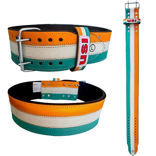 USI UNIVERSAL Power Lifting Belt, 790PLHT Tiranga Power Belt For Men & Women Weightlifting Competition Workout Training Weight Lifting Belts, Made of Suede Leather (Size L) - Image 1