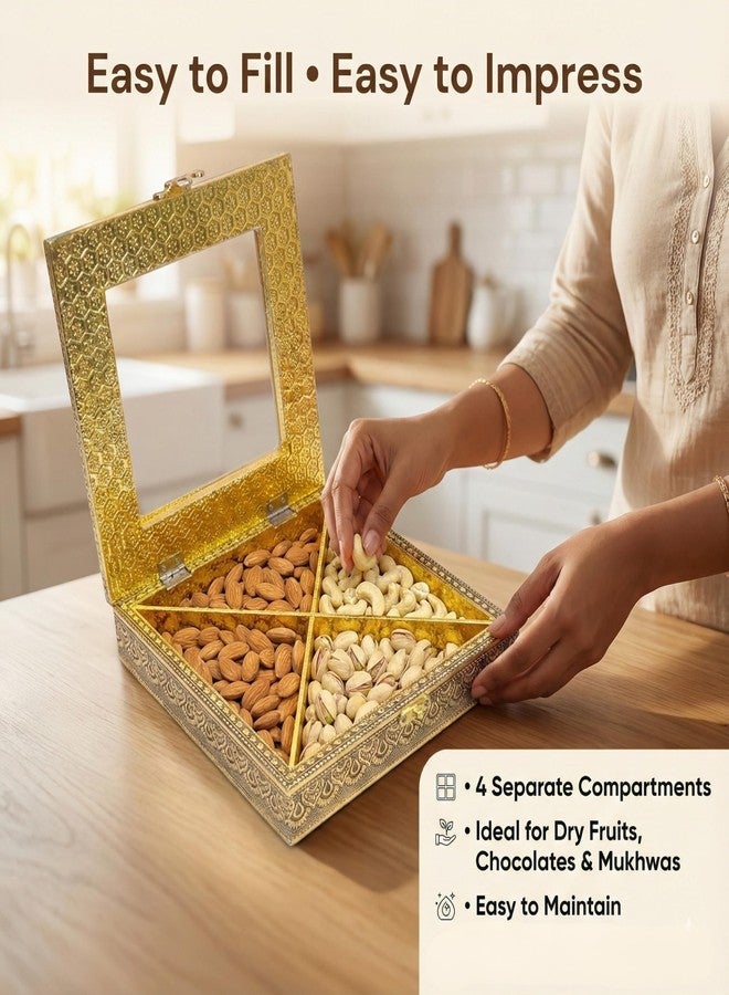 DK trades® Decorative Empty Dry Fruits Storage box/Oxidised Dry Fruit box/Sweetsbox/Oxidized Dry Fruitbox/Giftbox/Mukhwashbox, Sopari Storagebox - Image 5