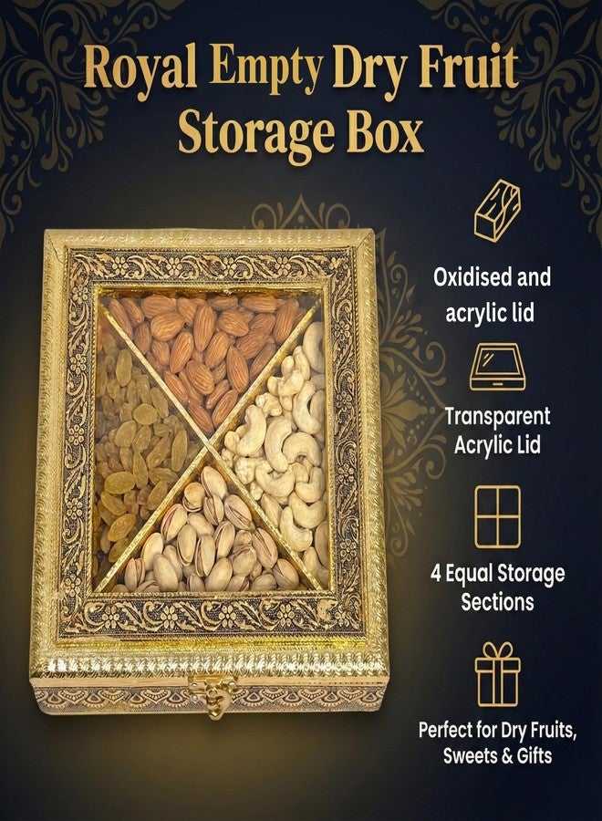 DK trades® Decorative Empty Dry Fruits Storage box/Oxidised Dry Fruit box/Sweetsbox/Oxidized Dry Fruitbox/Giftbox/Mukhwashbox, Sopari Storagebox - Image 3