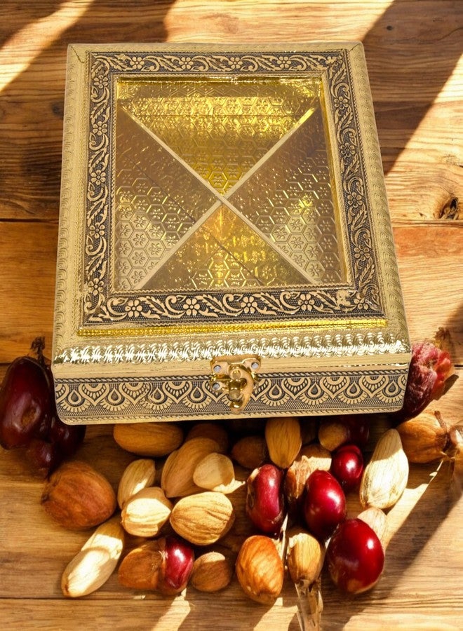 DK trades® Decorative Empty Dry Fruits Storage box/Oxidised Dry Fruit box/Sweetsbox/Oxidized Dry Fruitbox/Giftbox/Mukhwashbox, Sopari Storagebox - Image 1