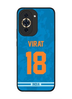 Rugged Black Edge Case for Huawei nova 10 Pro, Slim fit Soft Case Flexible Rubber Edges Thin Cover - Player Name - Virat Kohli, Jersey Number- 18