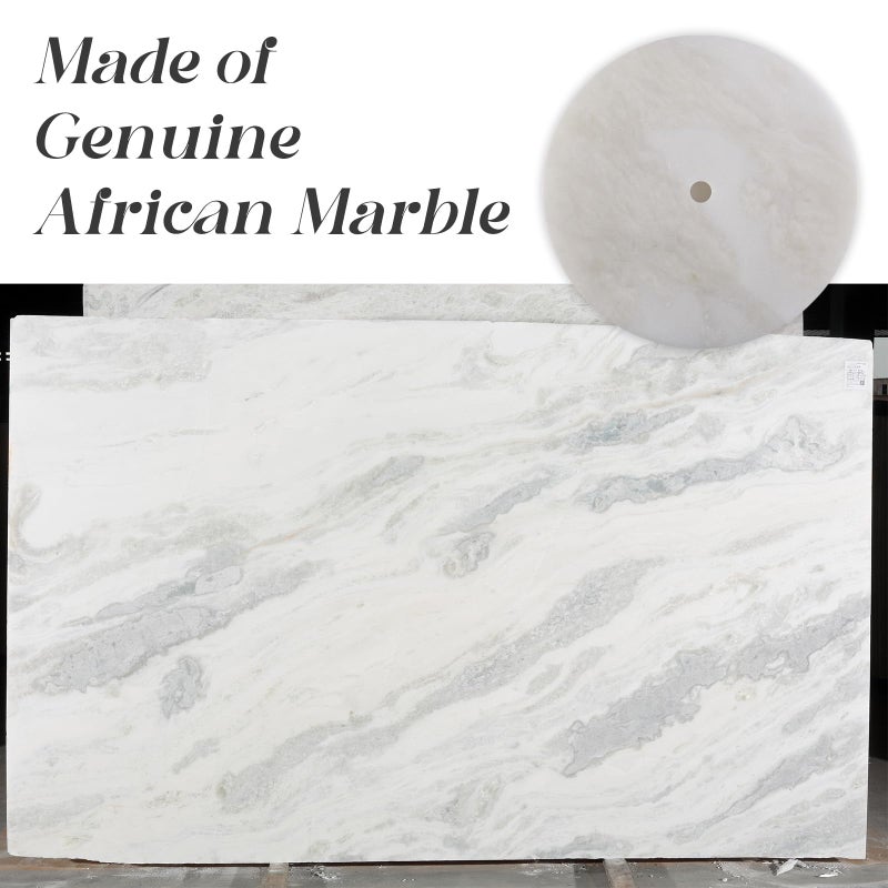 Koville African Genuine Marble Paper Towel Holder Countertop, 6" Stone Base Gold Rod Paper Towel Holder Stand for Kitchen Storage, for Standard or Jumbo-Sized Rolls - Image 5