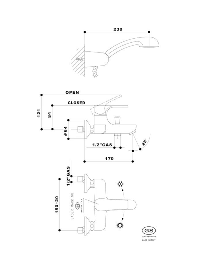 جي أس خلاط دش ابيض كروم ايطالى - Image 5