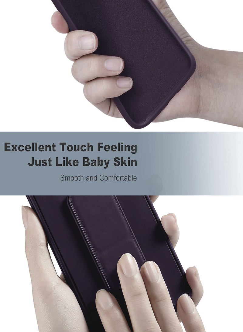 Wtech Honor Magic7 Pro 5G 2024 Hand Grip Foldable Magnetic Kickstand Wrist Strap Finger Grip With Built-In Iron Case Cover (MCGHSN) - Eggplant Purple - Image 4