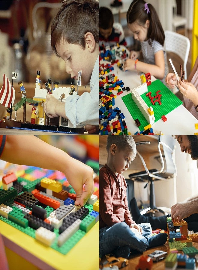 ZEAYEA 12 Pack Classic Baseplates, 10 x 10 Inch Building Base Plates for Kids, Compatible with Most Standard Building Bricks, 12 Colors Stackable Bases for Activity Table - Image 4