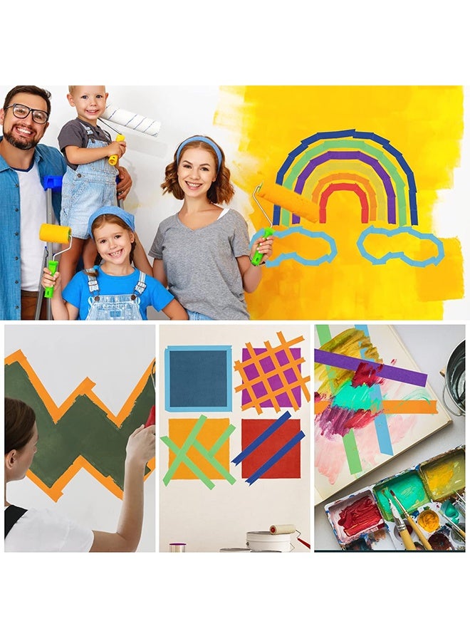 Lemon Colored Masking Tape, 7 Different Color Rolls, 20mm x 13 m of Colorful Craft Tape, Art Supplies for Kids Colored Painters Tape, Labeling and Color-Coding (Seven-Color) - Image 4