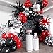 ADOINBY Red Black and White Balloon Arch Kit 201Pcs Explosion Star Red Black White Silver Latex Balloon Garland kit Different Size Balloons for Anniversary Birthday Racing Car Poker Party Decoration - Image 3
