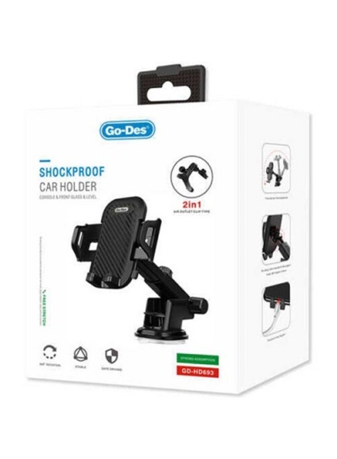 ELTRAZONE GD-HD693 2-in-1 Shockproof Car Holder – Dual-Function Vehicle Mount for Secure and Stable Device Holding - Image 3
