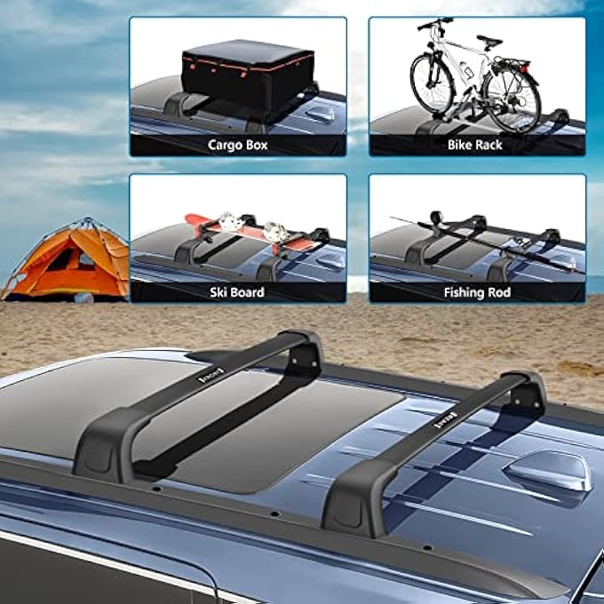 rayihni Roof Rack Crossbars for Jeep Grand Cherokee L 2021 2022 Aluminum Luggage Roof Rails Crossbars Travel Luggage Racks (Original) - Image 3