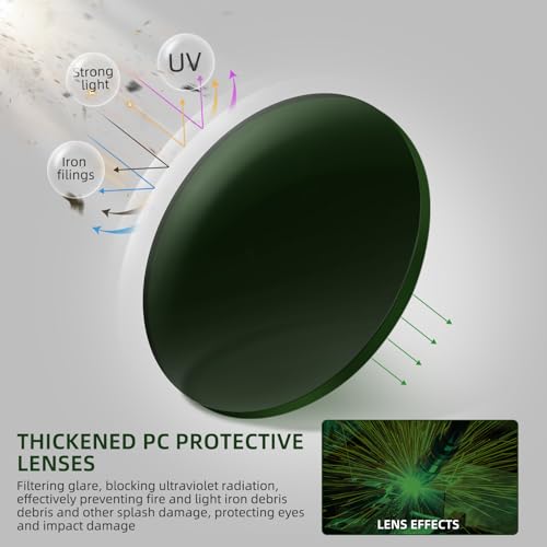 UpaClaire Welding Safety Glasses Wrap-around Safety Welding Lens Anti-scratch Safety Glasses UV Protection Protective Glasses ANSI/ISEA & MCEPS Compliant, IR Shade 5 - Image 2