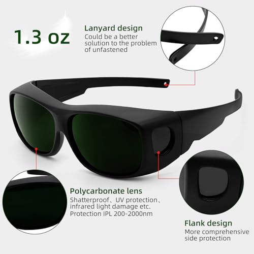 UpaClaire Welding Safety Glasses Wrap-around Safety Welding Lens Anti-scratch Safety Glasses UV Protection Protective Glasses ANSI/ISEA & MCEPS Compliant, IR Shade 5 - Image 4