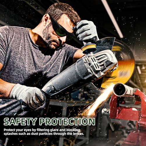 UpaClaire Welding Safety Glasses Wrap-around Safety Welding Lens Anti-scratch Safety Glasses UV Protection Protective Glasses ANSI/ISEA & MCEPS Compliant, IR Shade 5 - Image 5