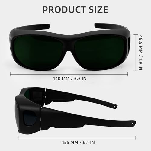 UpaClaire Welding Safety Glasses Wrap-around Safety Welding Lens Anti-scratch Safety Glasses UV Protection Protective Glasses ANSI/ISEA & MCEPS Compliant, IR Shade 5 - Image 3