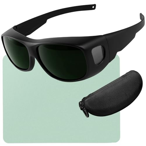 UpaClaire Welding Safety Glasses Wrap-around Safety Welding Lens Anti-scratch Safety Glasses UV Protection Protective Glasses ANSI/ISEA & MCEPS Compliant, IR Shade 5 - Image 1