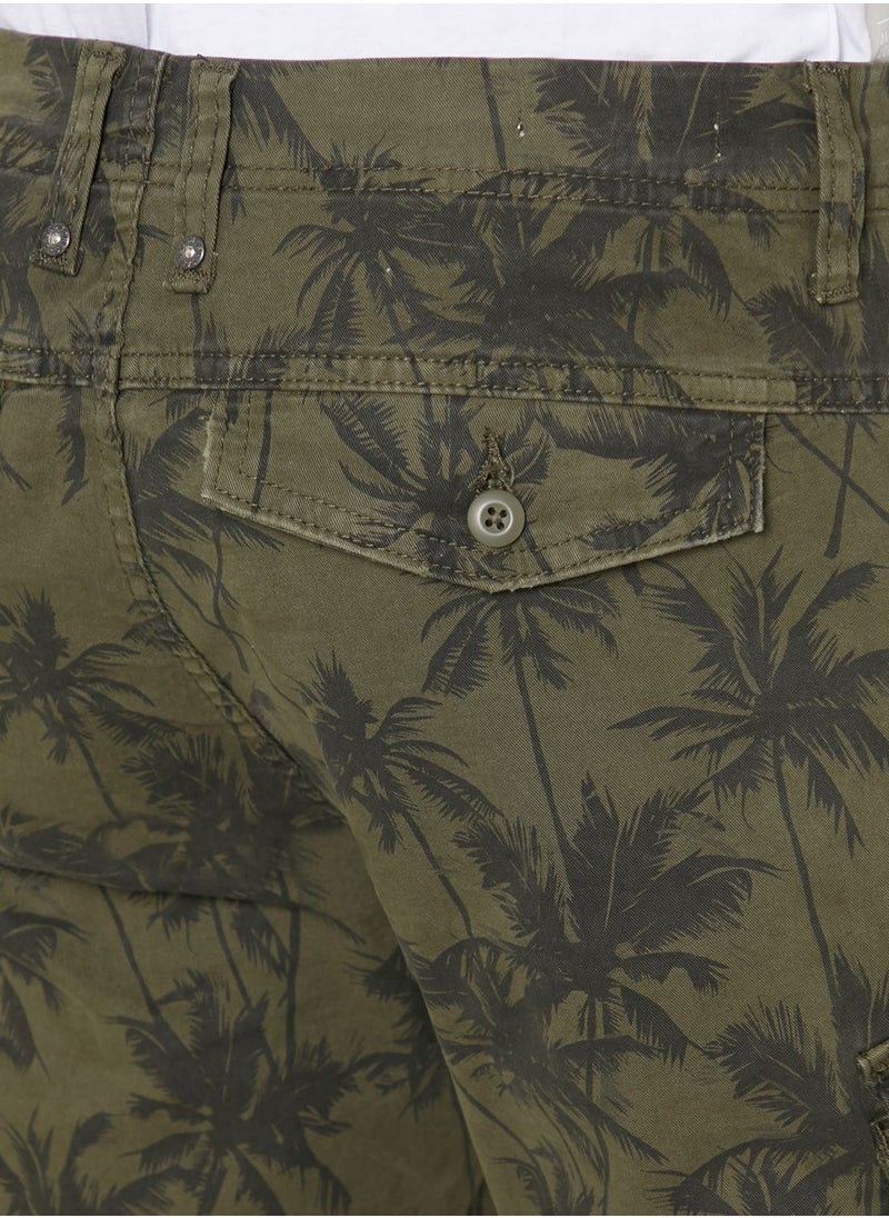 JACK & JONES - Palm Tree Print Cargo Shorts - Image 1