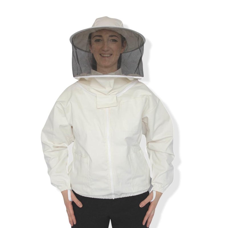 BEEATTIRE Bbeeattire Beekeeper Jacket with Round Hood – 100% Cotton – Sting Proof Bee Jackets Best beekeeping Jacket XL - Image 1