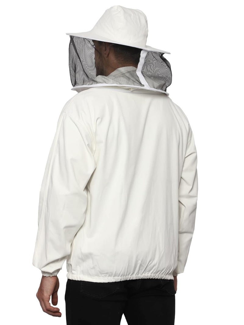 BEEATTIRE Bbeeattire Beekeeper Jacket with Round Hood – 100% Cotton – Sting Proof Bee Jackets Best beekeeping Jacket XL - Image 5